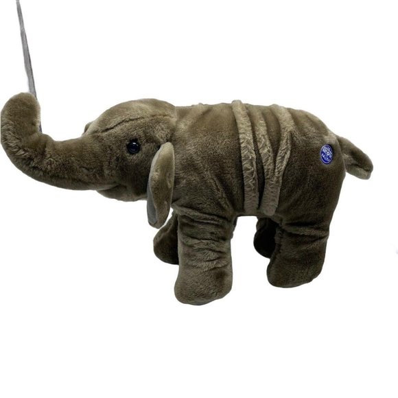 Ringling Brothers Plush Elephant Mom And Baby Barnum Bailey 16" Trunks Up - Picture 2 of 6